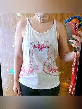 Swan Muscle Tank Pink HOM Venice